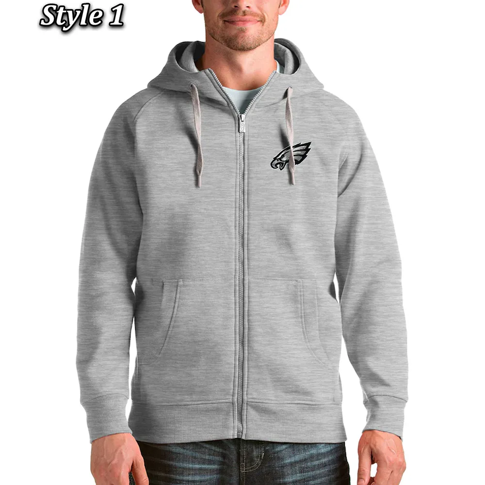 Antigua Victory Philadelphia Eagles Fleece Hoodie philadelphia eagles grey hoodie