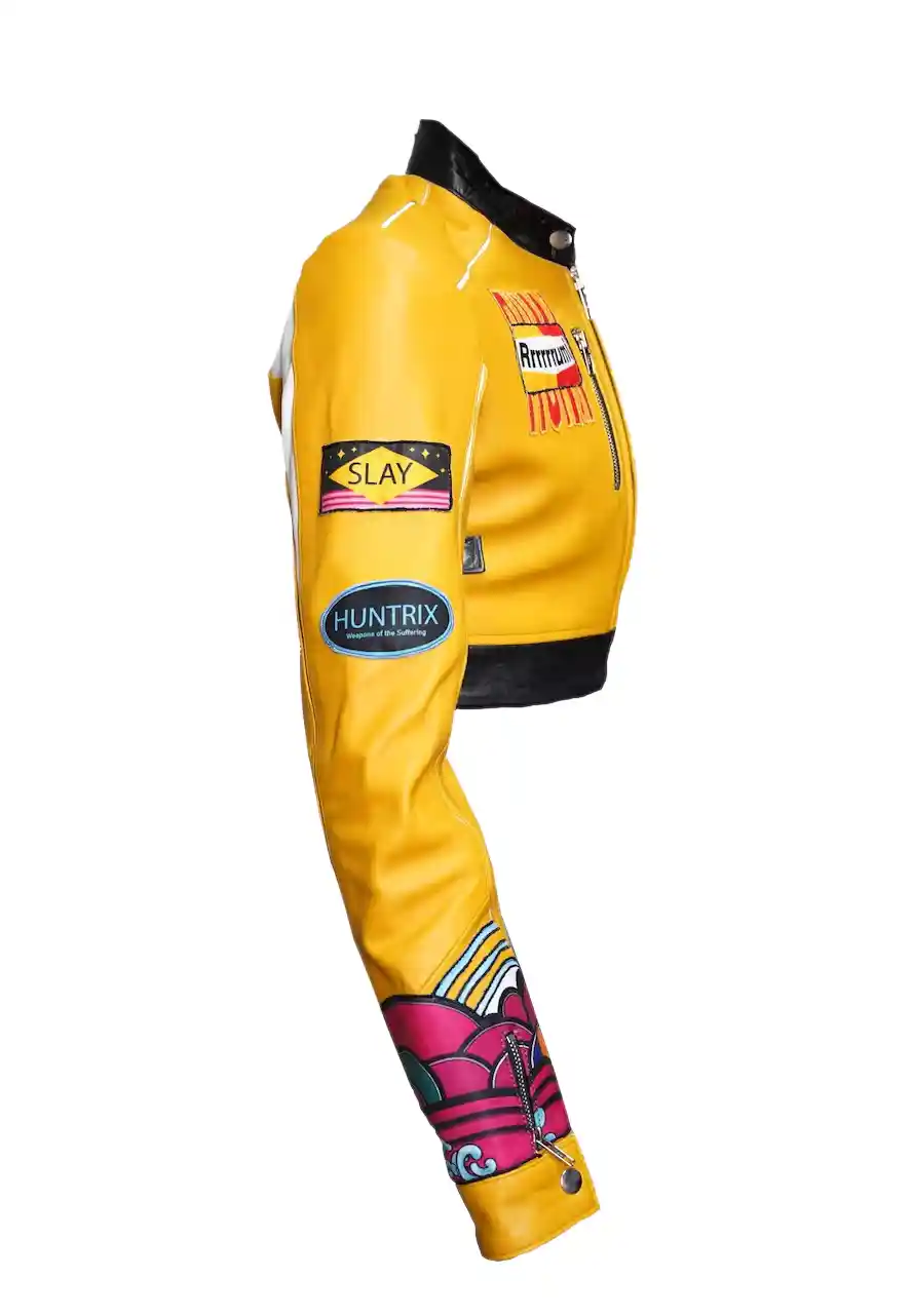 Kpop Demon Hunters Cosplay Rumi Jacket rumi yellow leather jacket