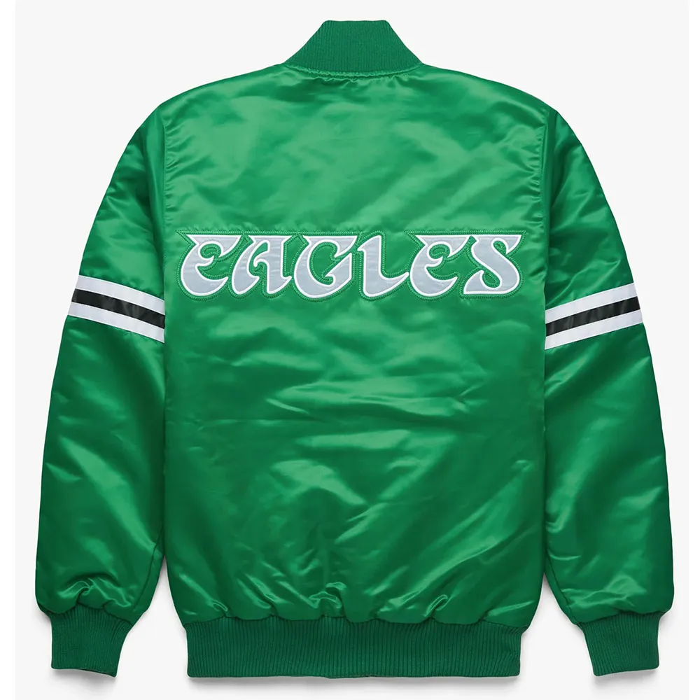 Philadelphia Eagles Striped Jacket satin eagles jacket