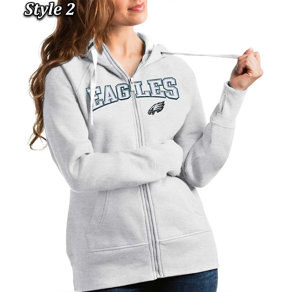 Antigua Victory Philadelphia Eagles Fleece Hoodie white eagles hoodie