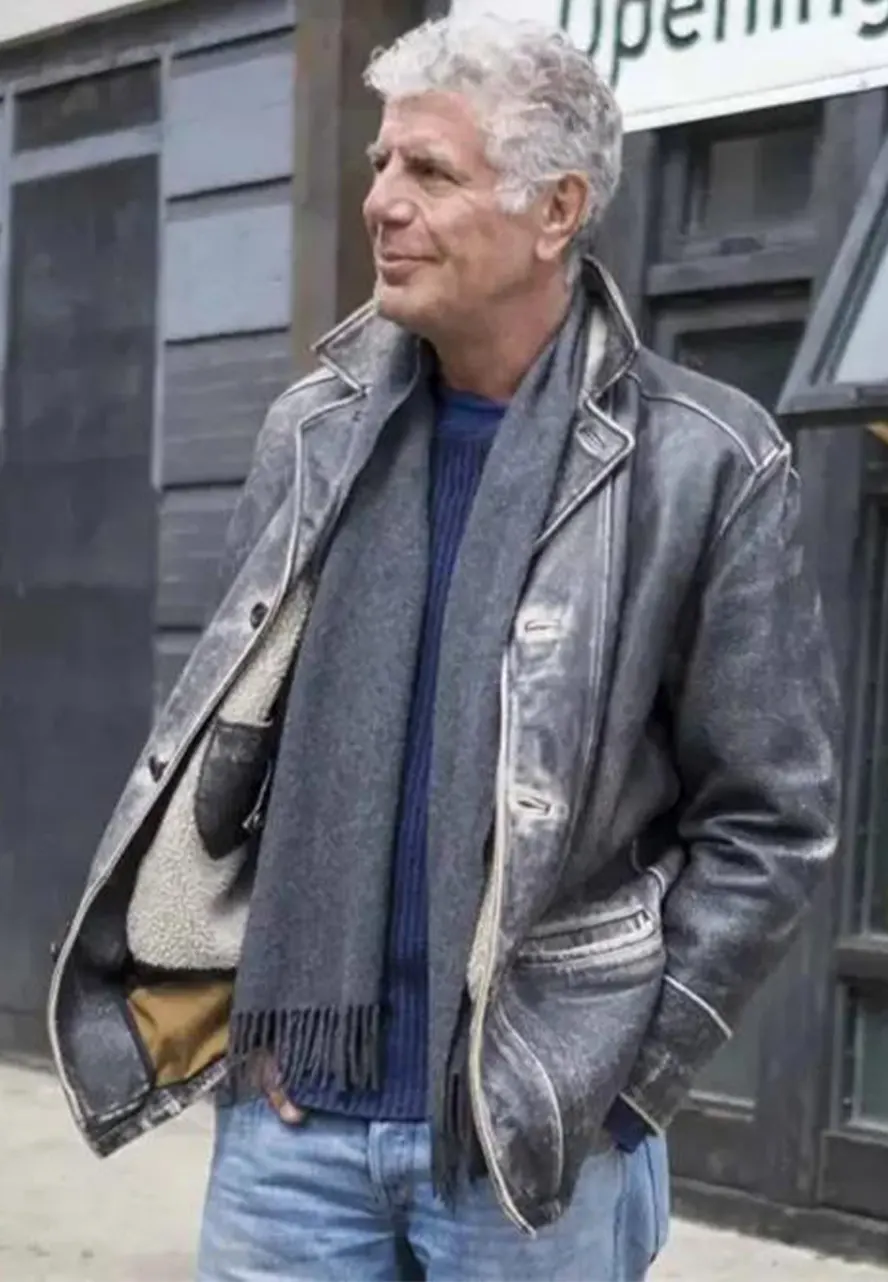 Anthony Bourdain Leather Jacket anthony bourdain chef jacket