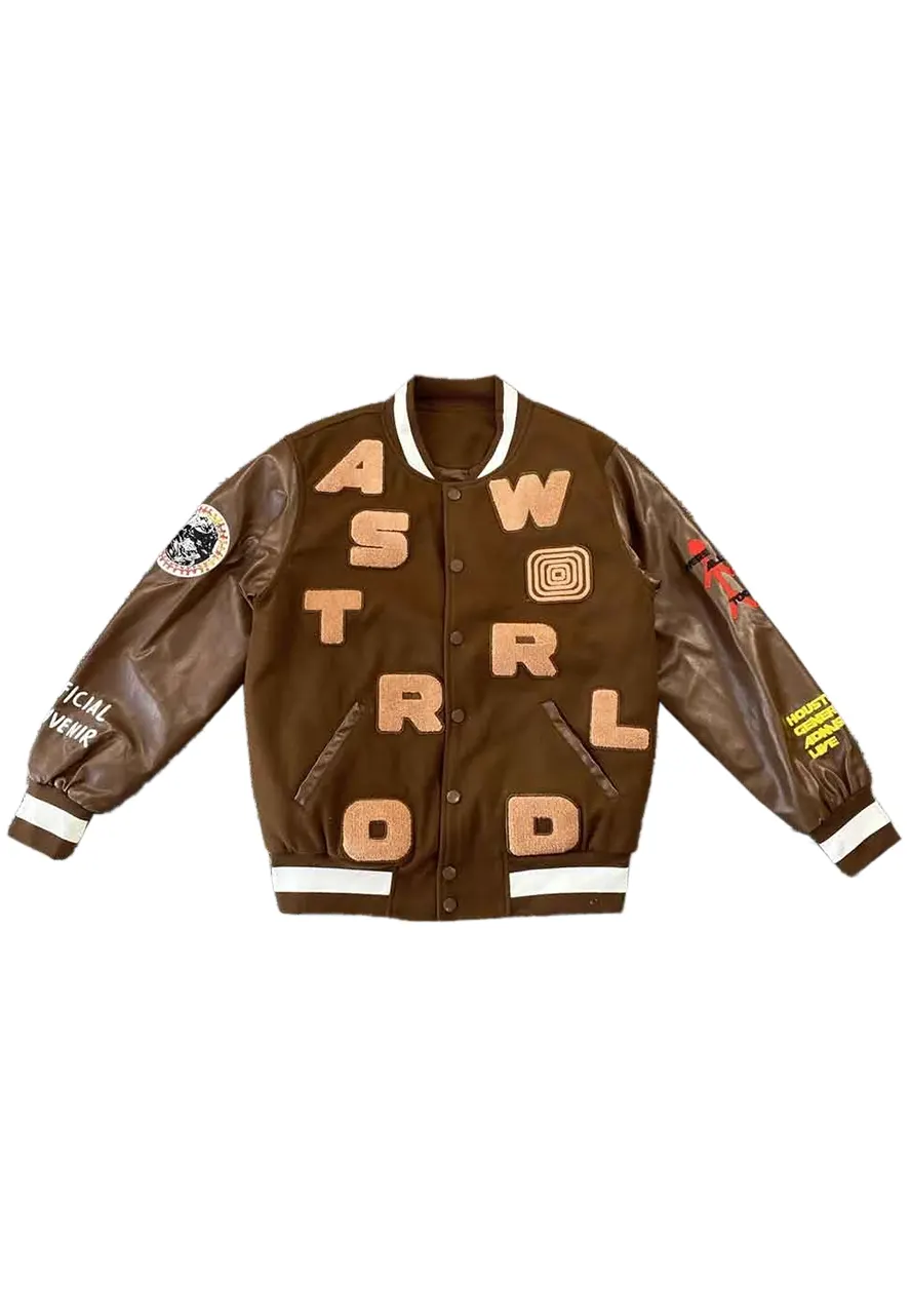 Astroworld Brown Varsity Jacket astroworld varsity jacket