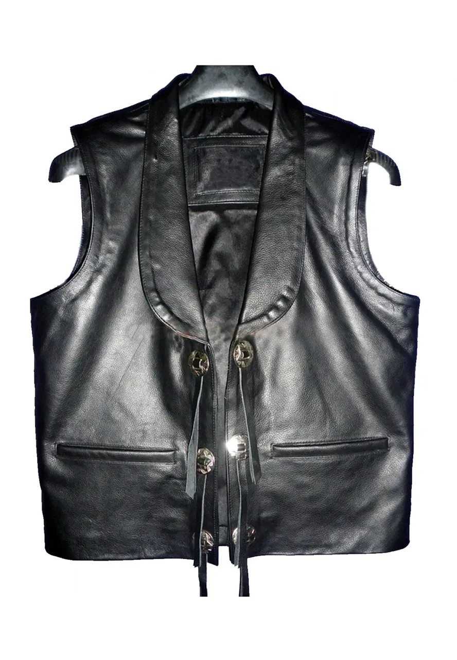 Lorne Greene Bonanza The Silent Killer Vest ben cartwright black leather vest