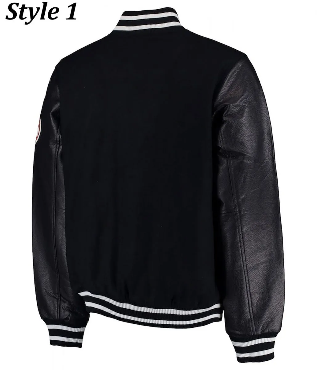 NY Yankees Wool and Leather Black Jacket black yankees varsity jacket