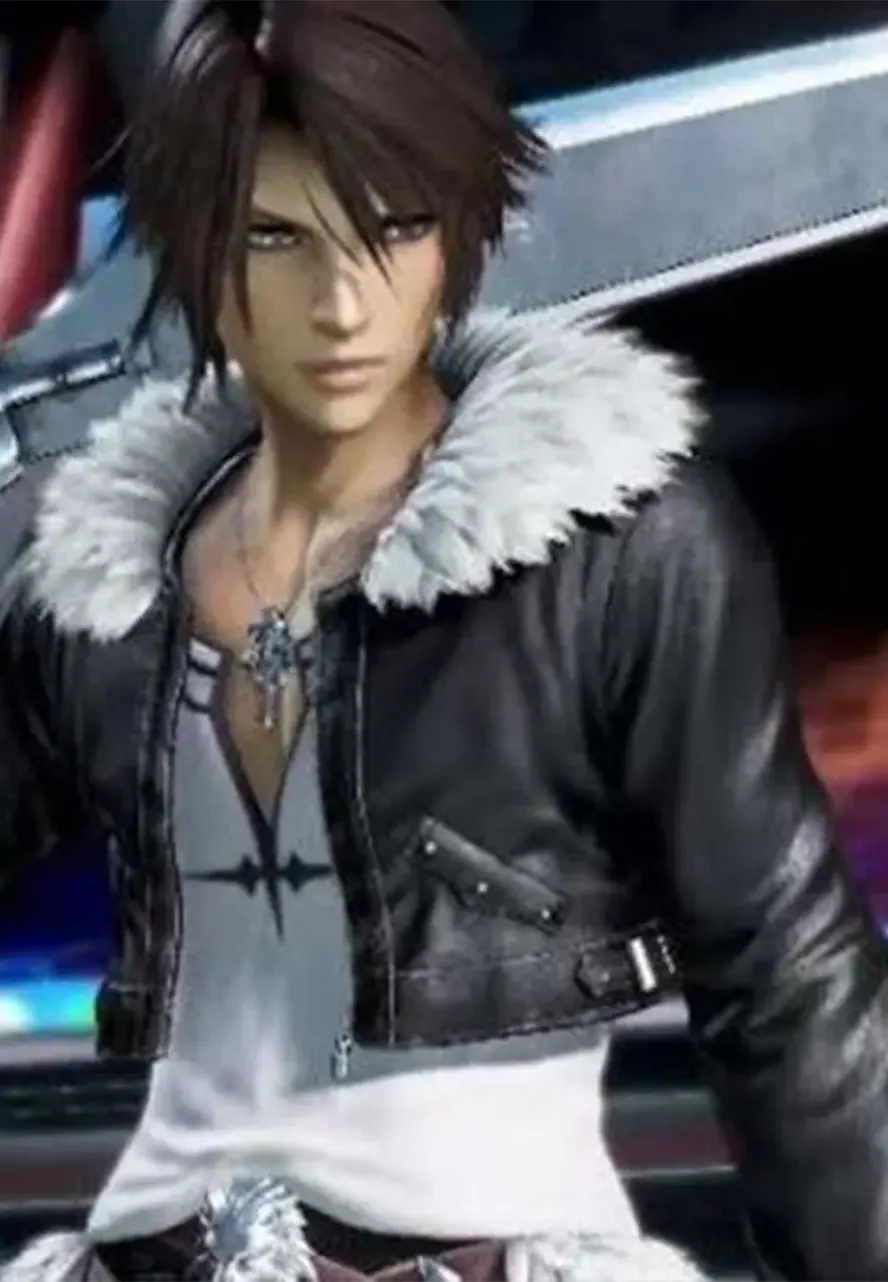 Final Fantasy 8 Squall Leonhart Fur Leather Jacket Final Fantasy 8 Squall Leonhart Fur Leather Jacket - Image 7