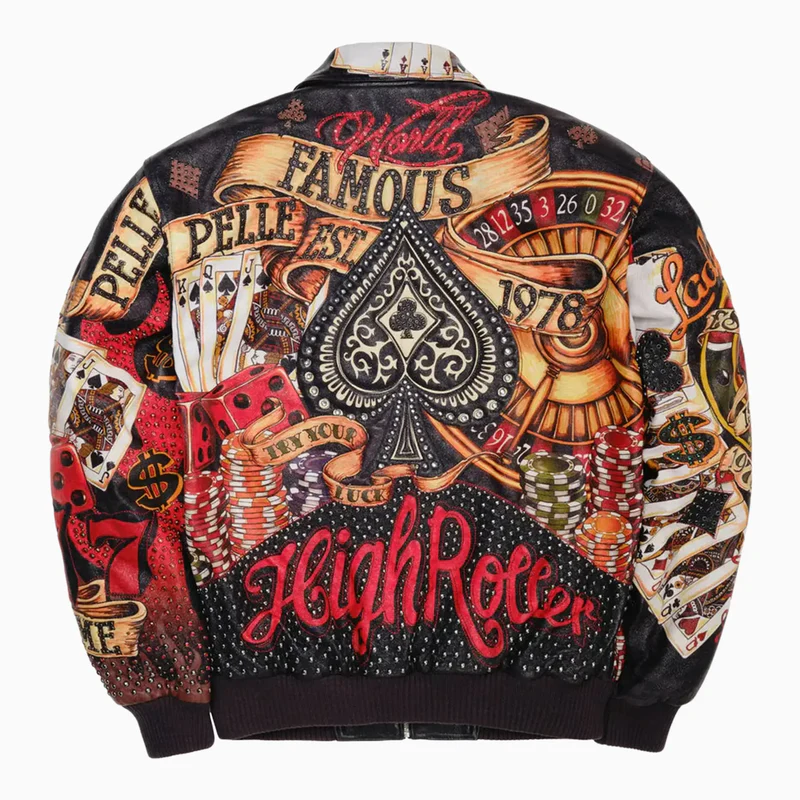 High Rollers Pelle Pelle Leather Bomber Jacket high rollers jacket