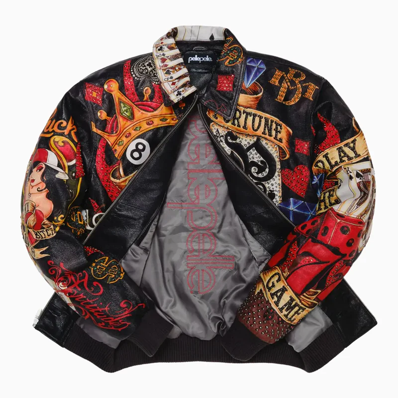 High Rollers Pelle Pelle Leather Bomber Jacket high rollers leather jacket