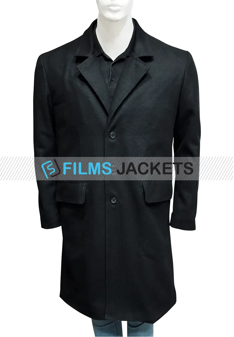 The Bourne Supremacy Matt Damon Black Wool Coat jason bourne coat