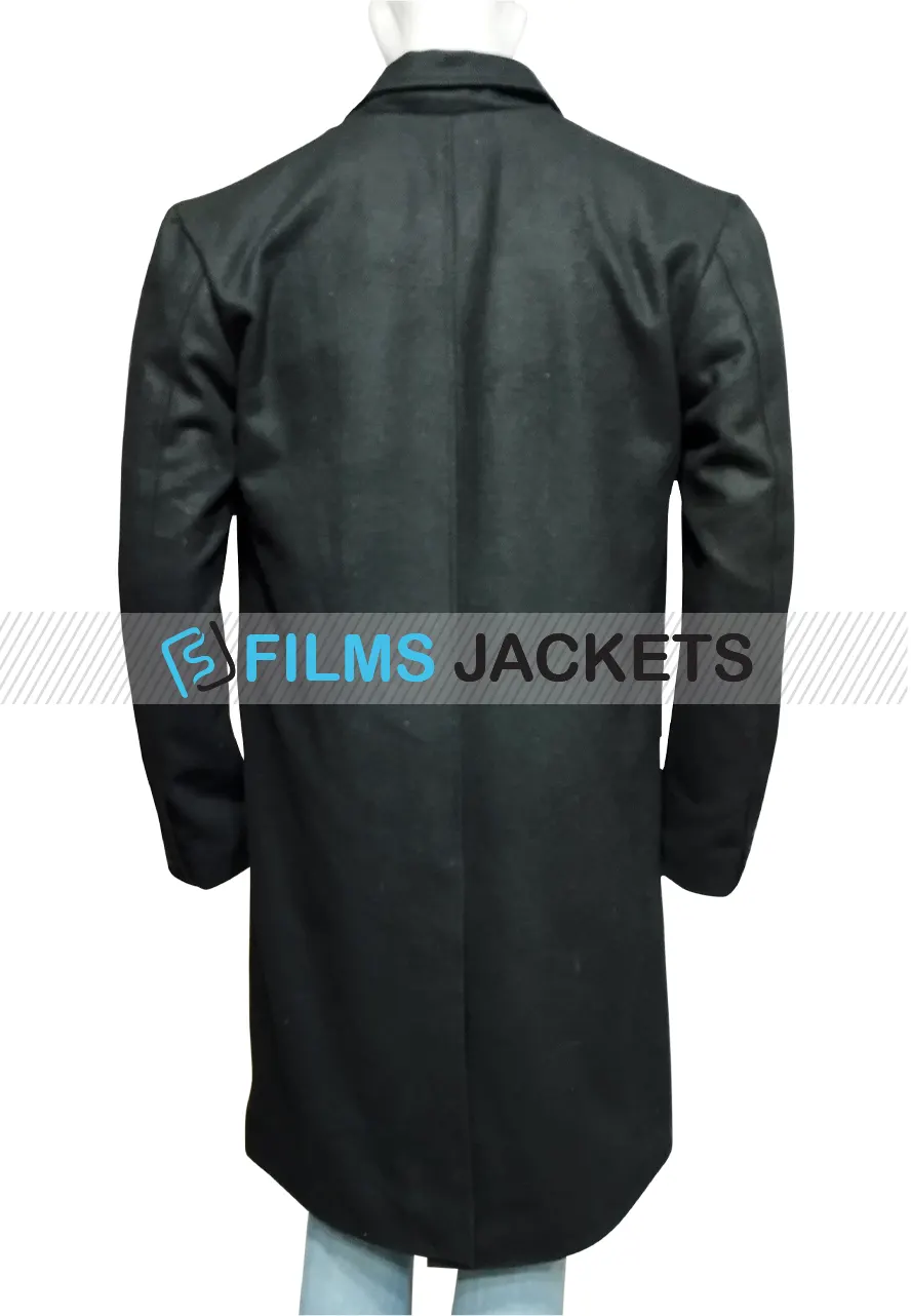 The Bourne Supremacy Matt Damon Black Wool Coat jason bourne trench coat