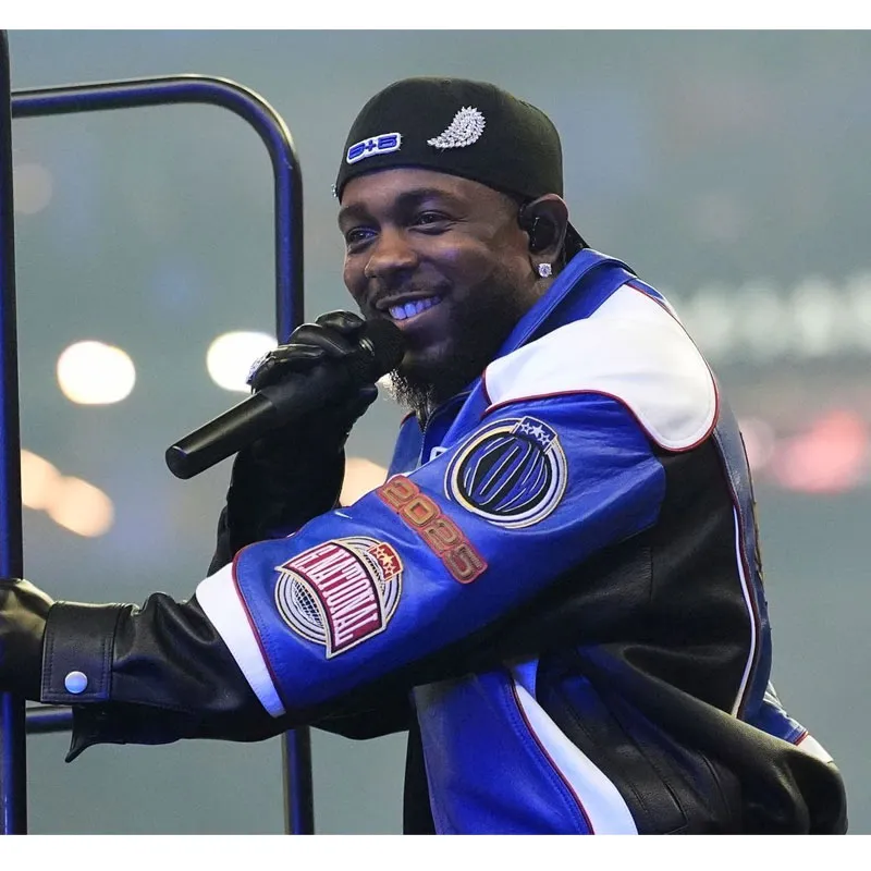 Super Bowl Halftime Show Kendrick Lamar Leather Jacket kendrick lamar super bowl jacket