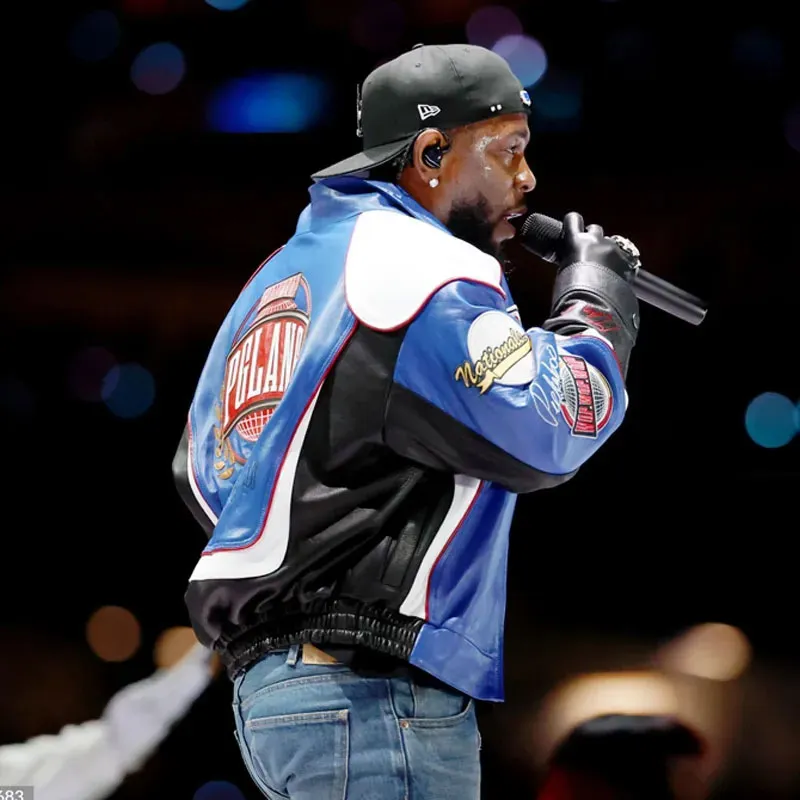 Super Bowl Halftime Show Kendrick Lamar Leather Jacket kendrick lamar superbowl jacket