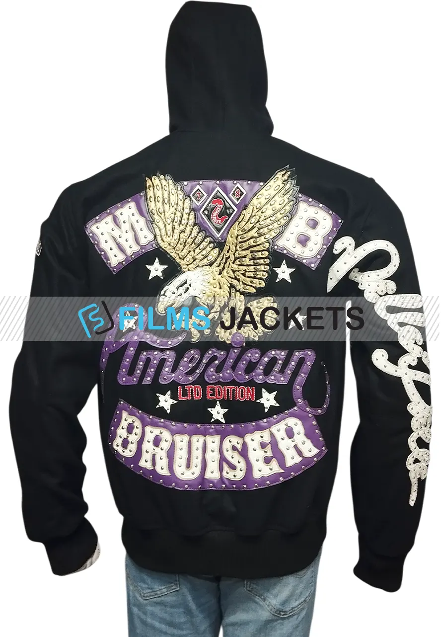 American Bruiser Black Pelle Pelle Zip Up Hoodie pelle bruiser hoodie
