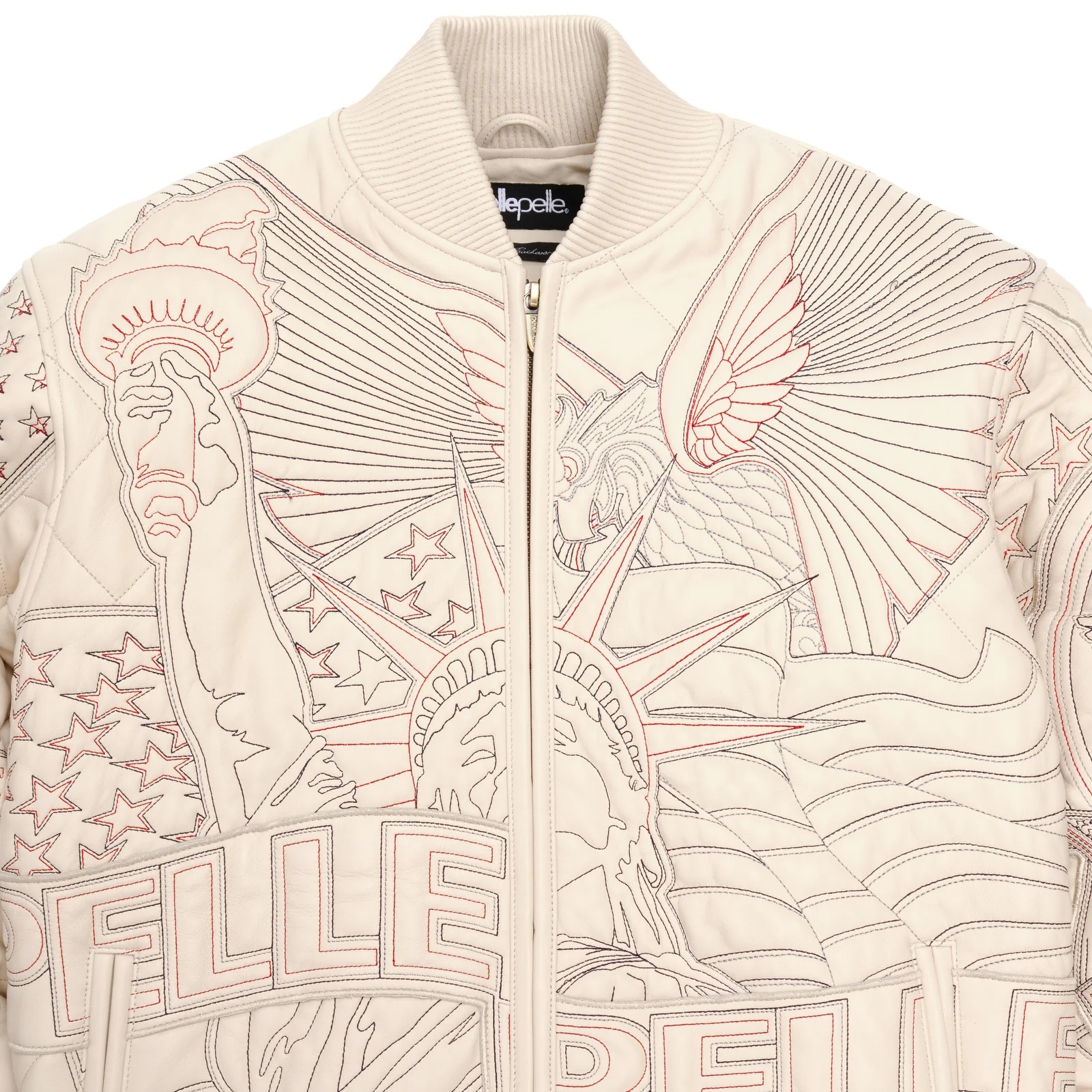 America Quilted Ivory Pelle Pelle Leather Jacket pelle leather jacket