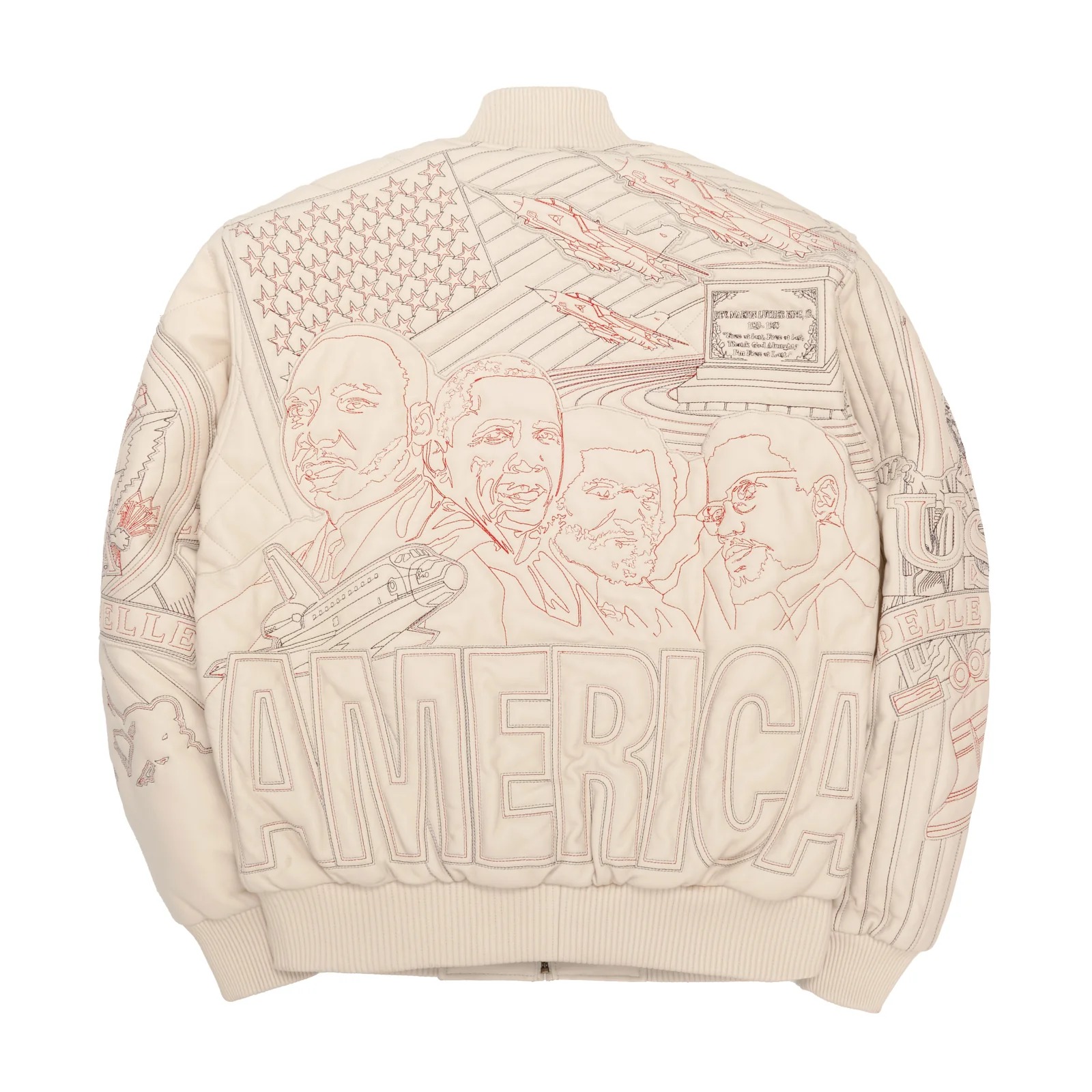 America Quilted Ivory Pelle Pelle Leather Jacket pelle pelle america quilted jacket