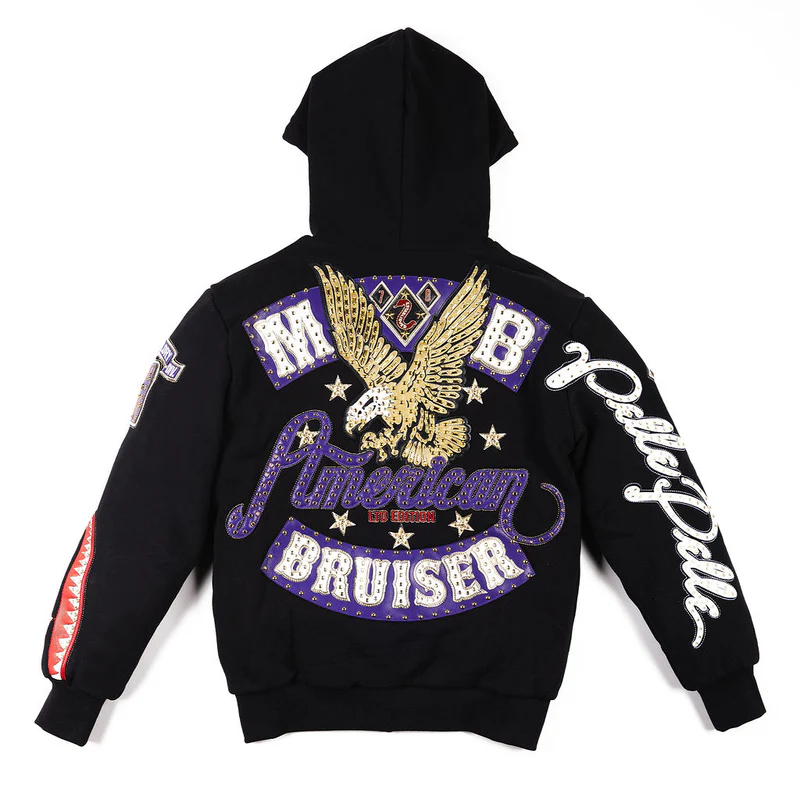 American Bruiser Black Pelle Pelle Zip Up Hoodie pelle pelle hoodie