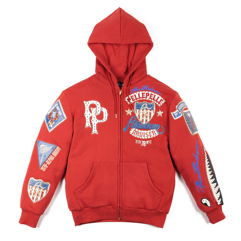American Bruiser Red Pelle Pelle Hoodie pelle pelle hoodie