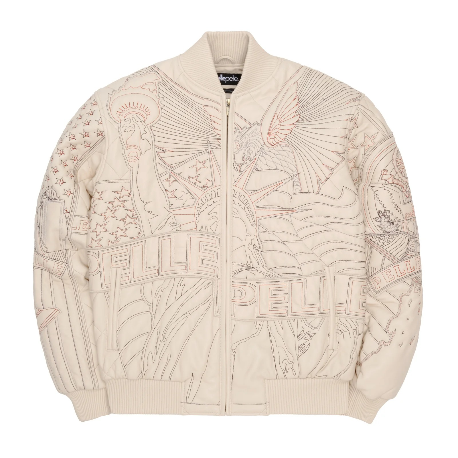 America Quilted Ivory Pelle Pelle Leather Jacket pelle pelle leather jacket