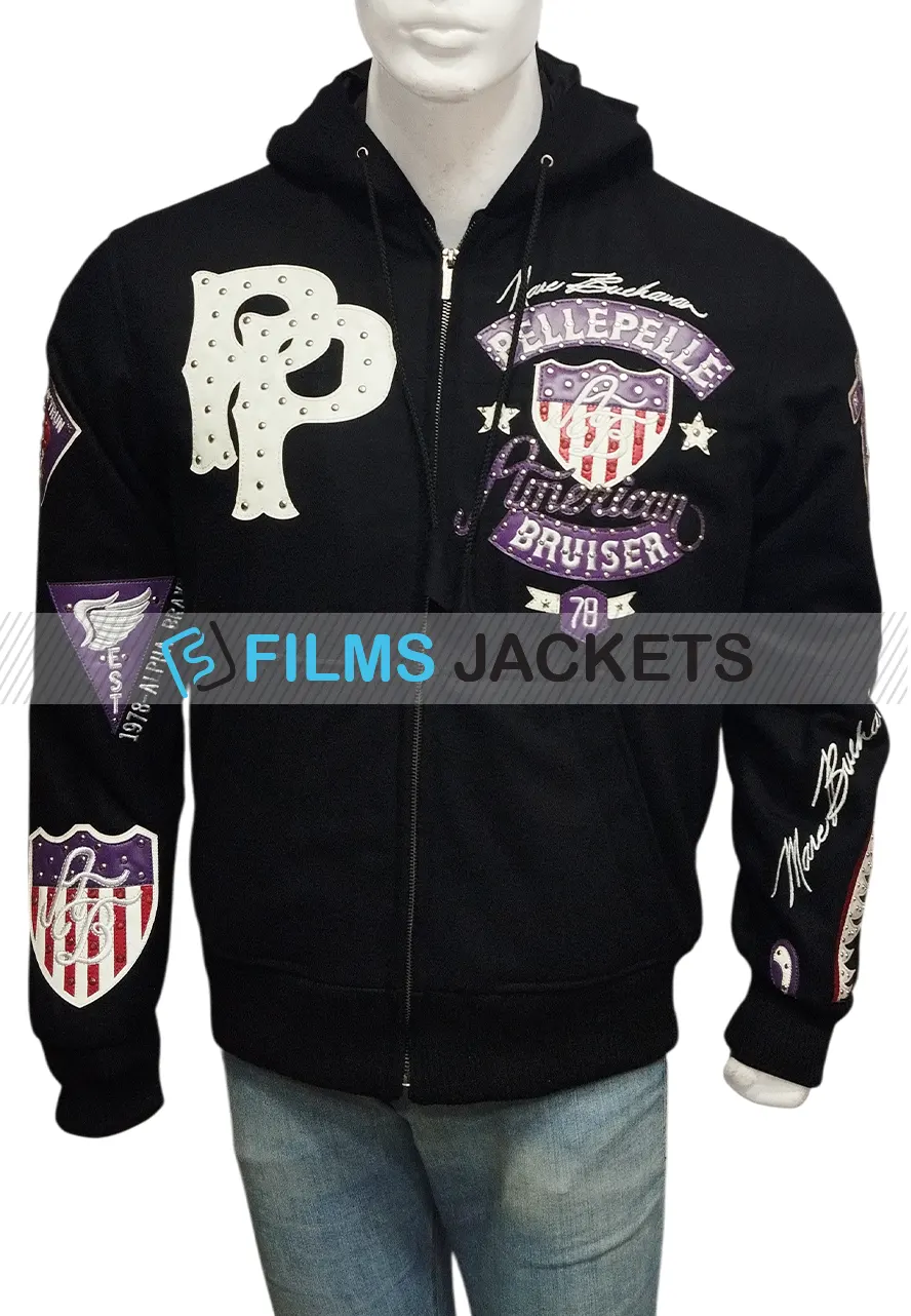 American Bruiser Black Pelle Pelle Zip Up Hoodie pelle pelle sweatshirt