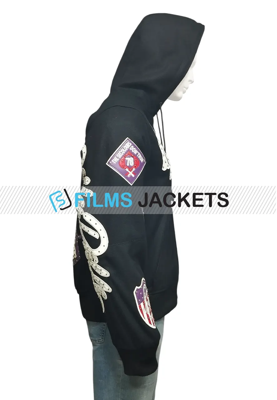 American Bruiser Black Pelle Pelle Zip Up Hoodie pelle pelle with hood
