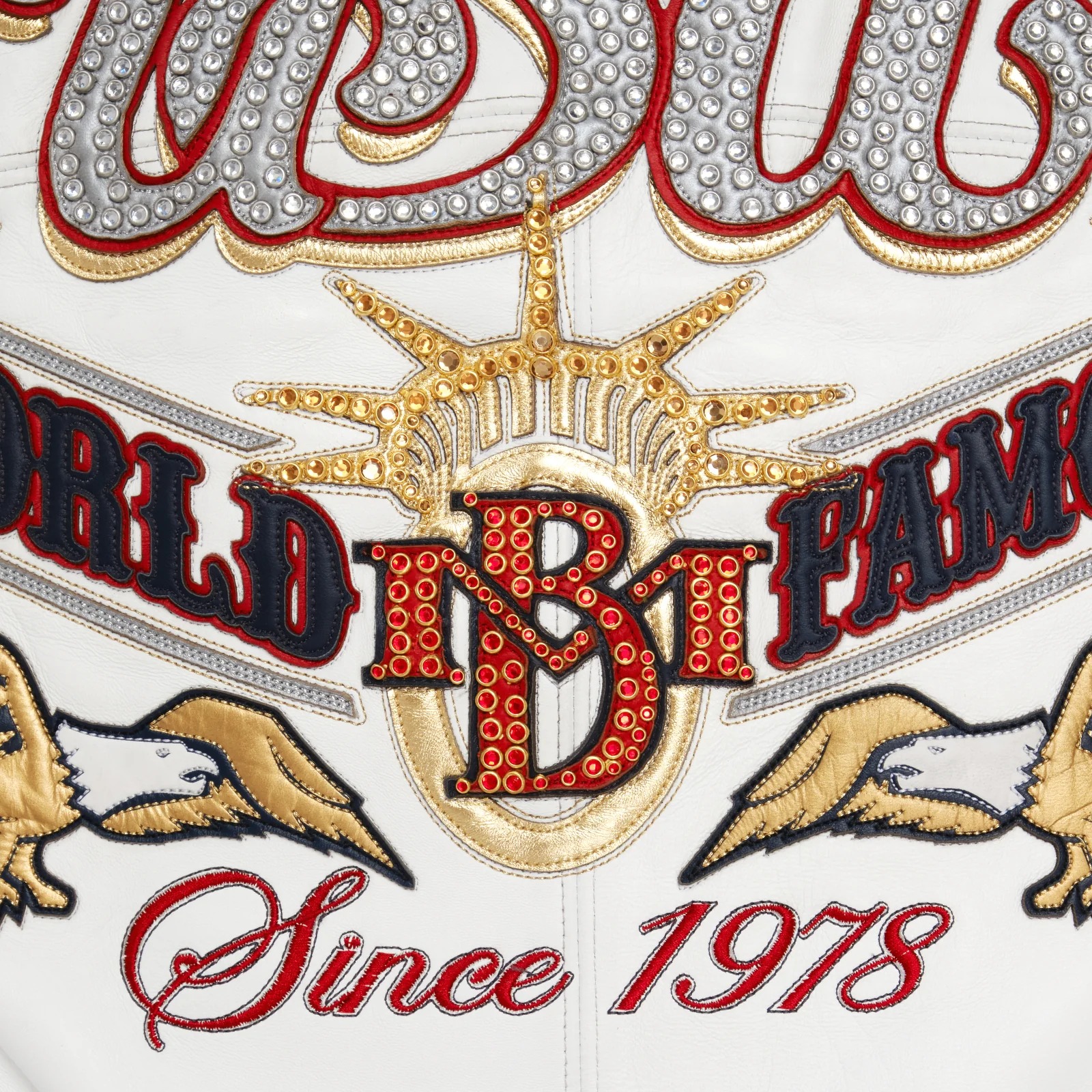 Stars and Stripes Pelle Pelle White Leather Jacket pelle pelle world famous jacket