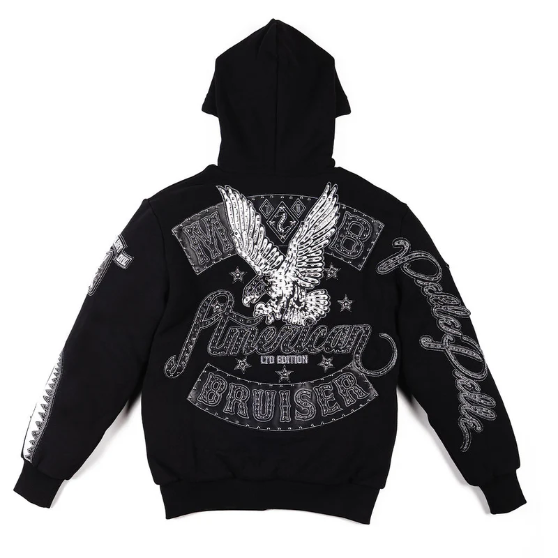 American Bruiser Black Pelle Pelle Hoodie pelle pelle zip hoodie