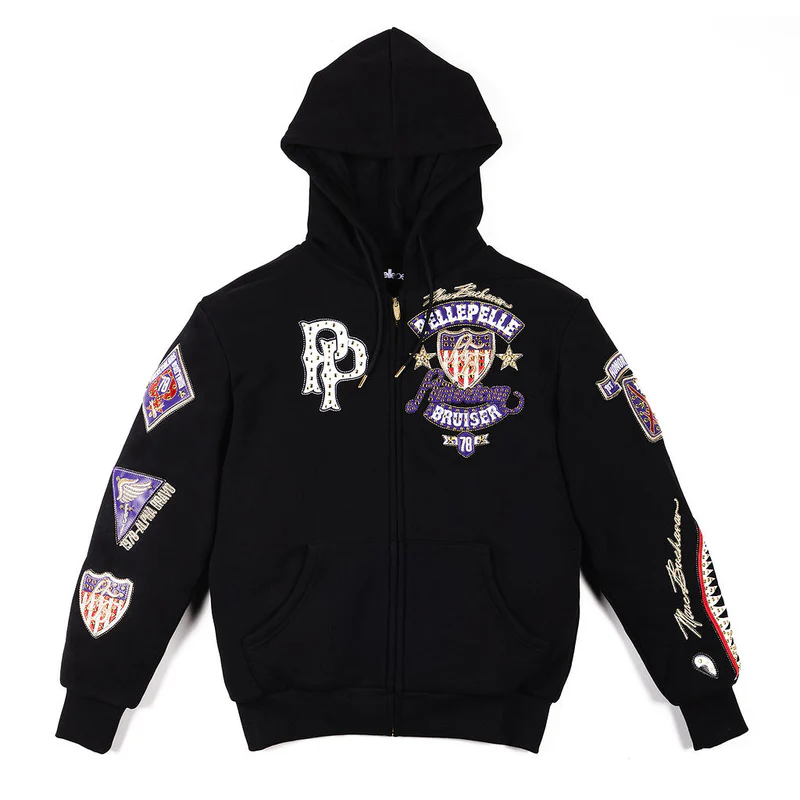 American Bruiser Black Pelle Pelle Zip Up Hoodie pelle pelle zip up hoodie