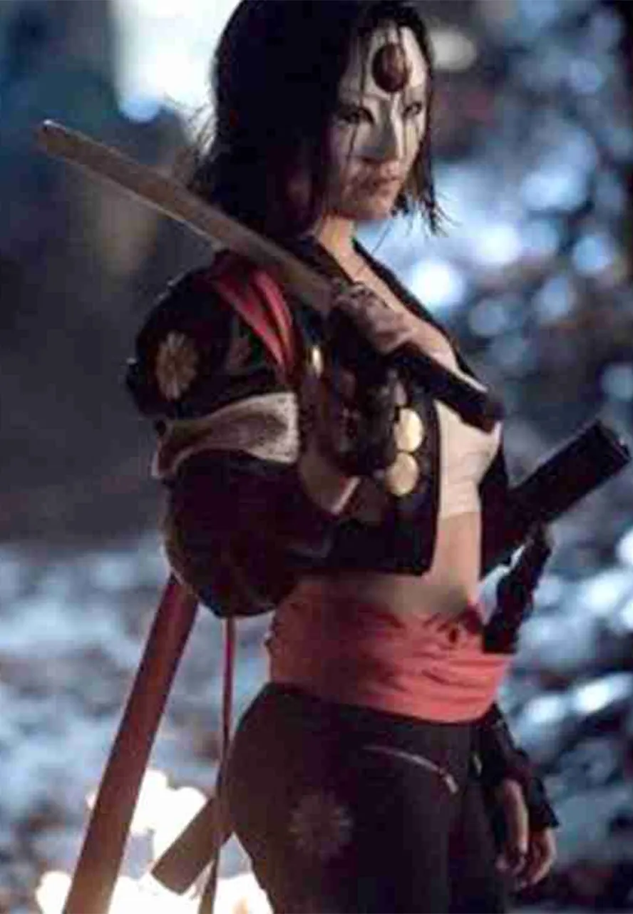 Tatsu Yamashiro Suicide Squad Katana Jacket red ribbon bomber jacket