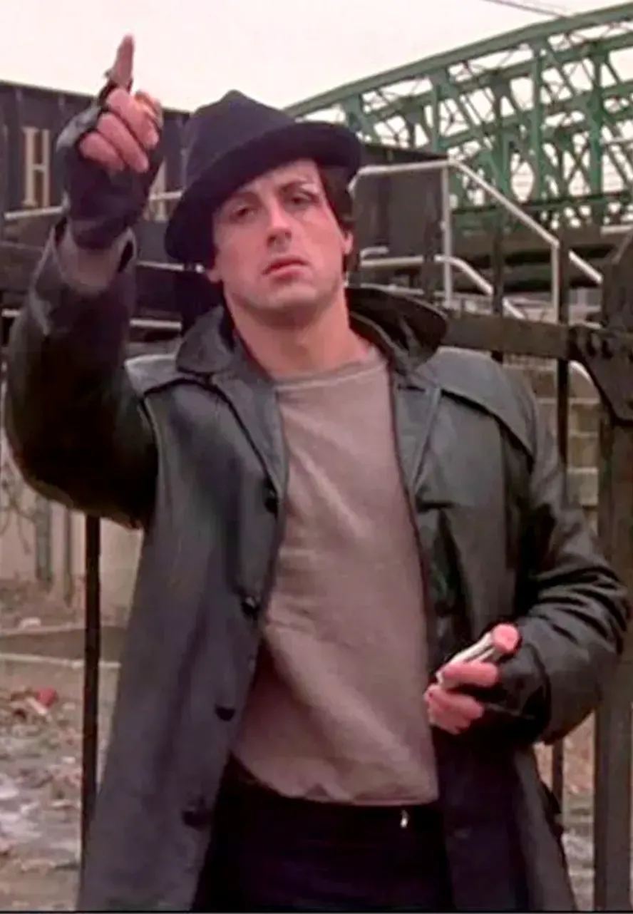 Rocky Balboa Sylvester Stallone Black Leather Coat rocky balboa leather coat
