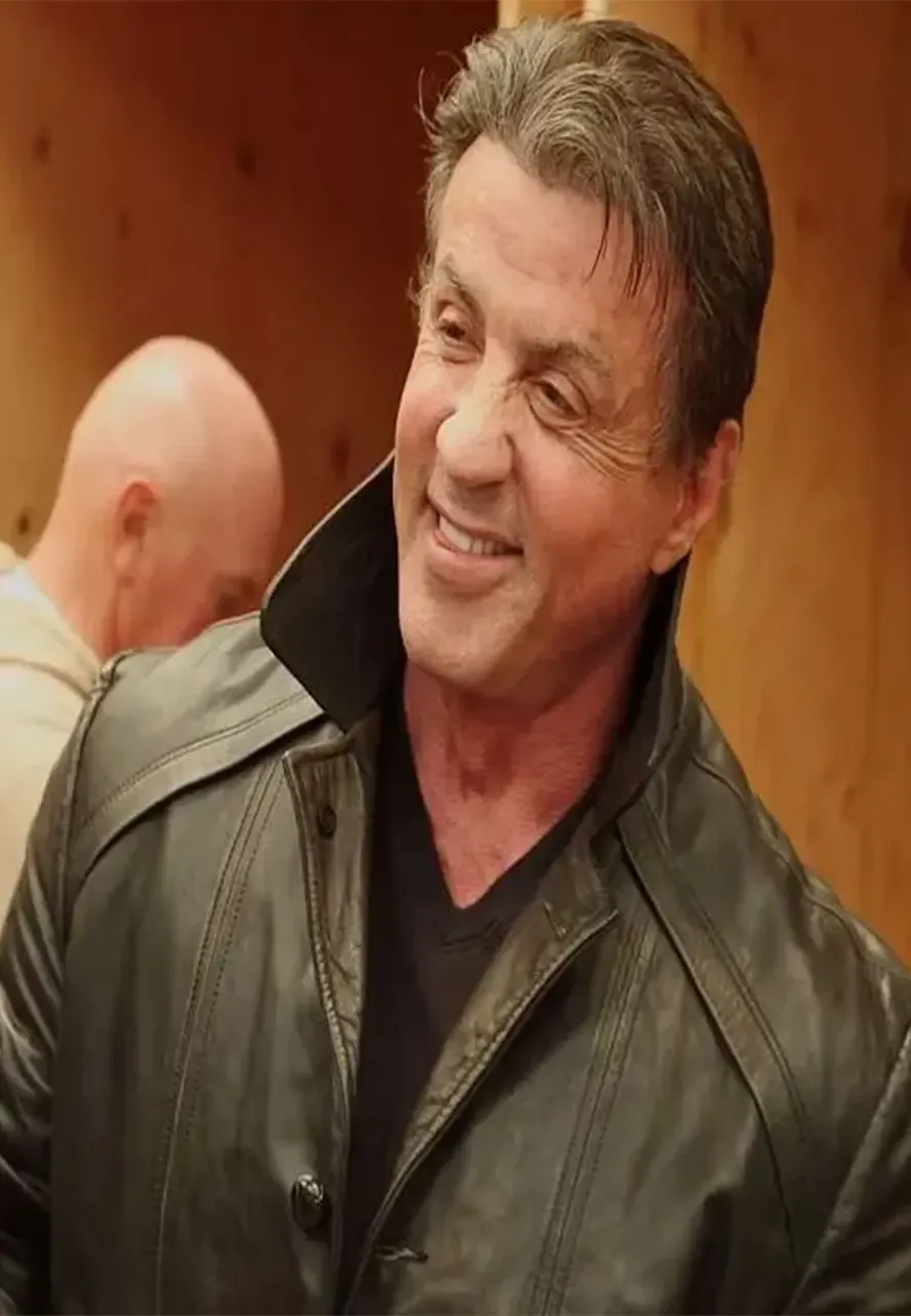 Rocky Balboa Sylvester Stallone Black Leather Coat rocky leather coat