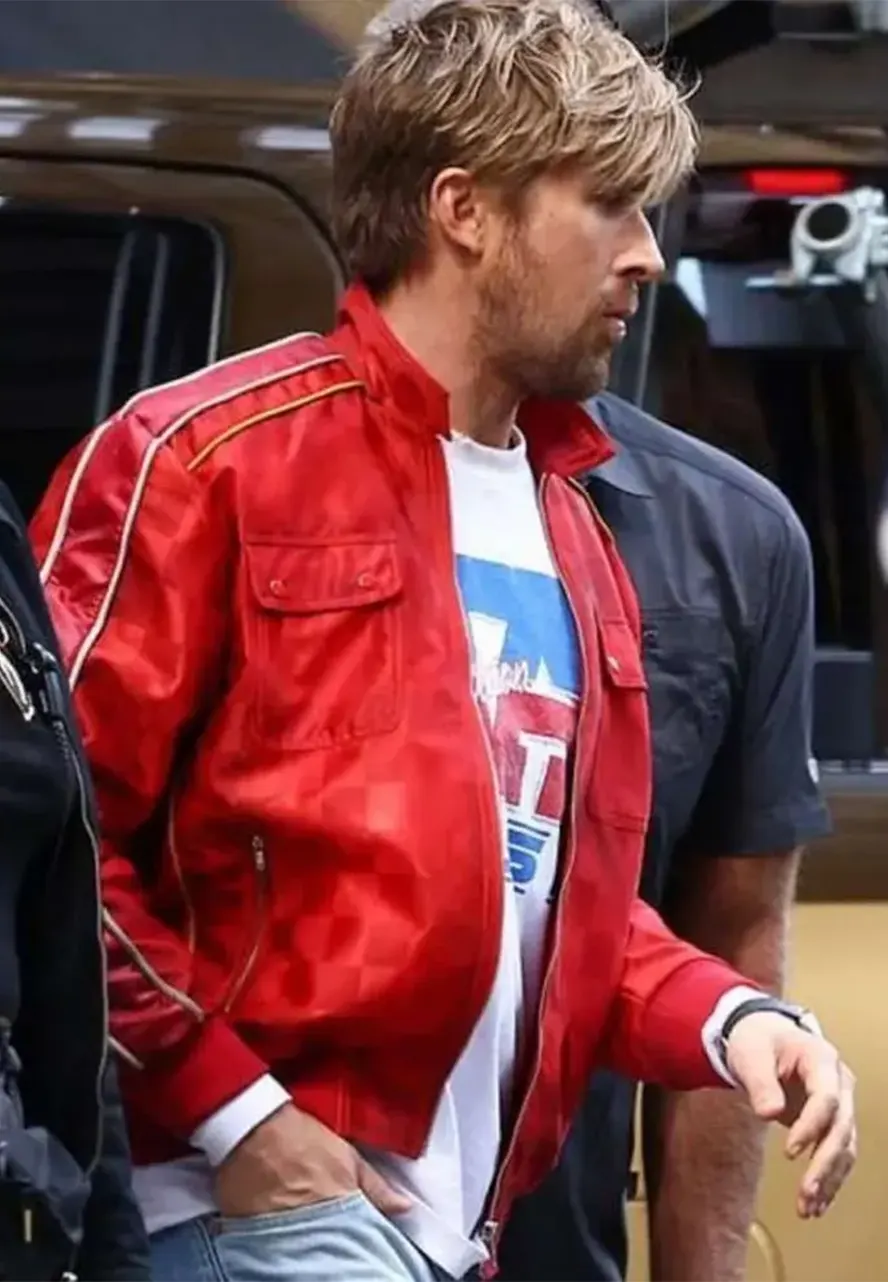 The Fall Guy Ryan Gosling Red Jacket ryan gosling fall guy jacket