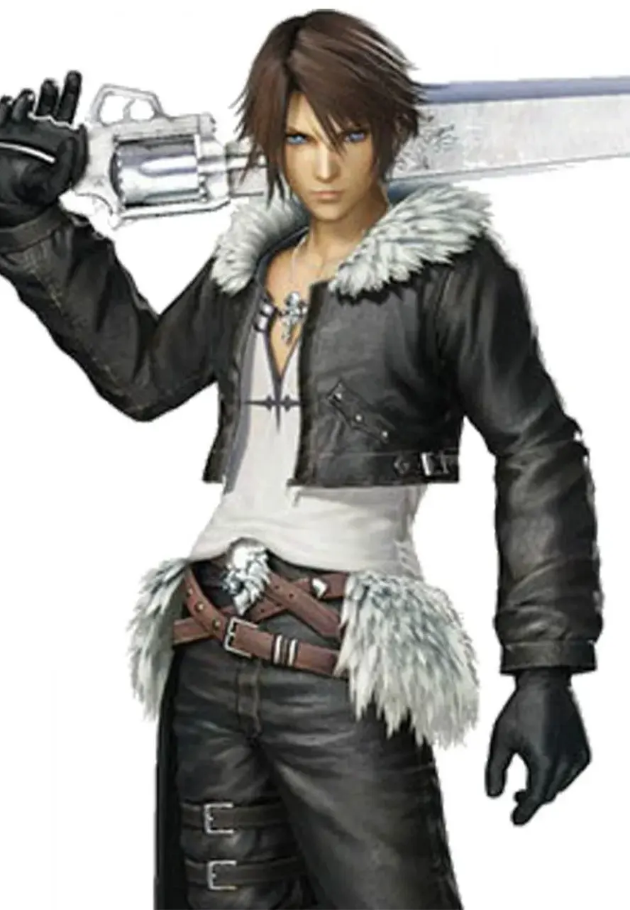 Final Fantasy 8 Squall Leonhart Fur Leather Jacket squalls jacket
