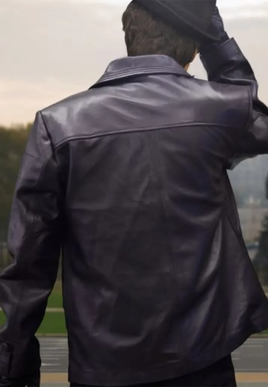 Rocky Balboa Sylvester Stallone Black Leather Coat sylvester stallone jacket