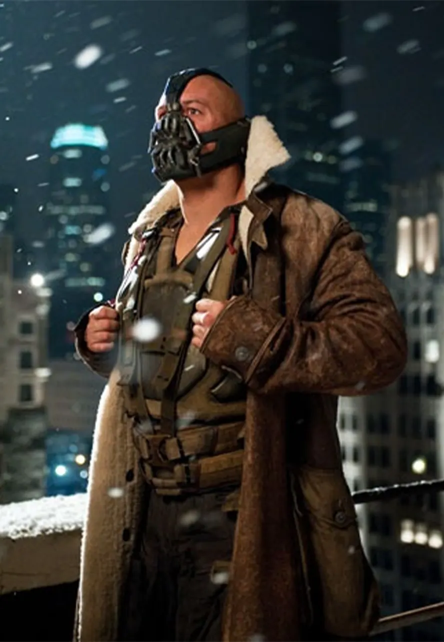 The Dark Knight Rises Bane Shearling Coat tom hardy bane coat