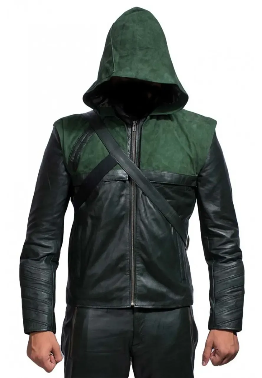 Stephen Amell Green Arrow Leather Jacket arrow jacket