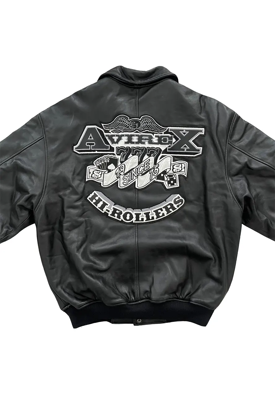 Avirex Black Leather Varsity Jacket avirex varsity jacket