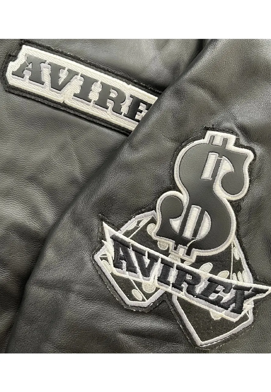 Avirex Black Leather Varsity Jacket avirex varsity leather jackets
