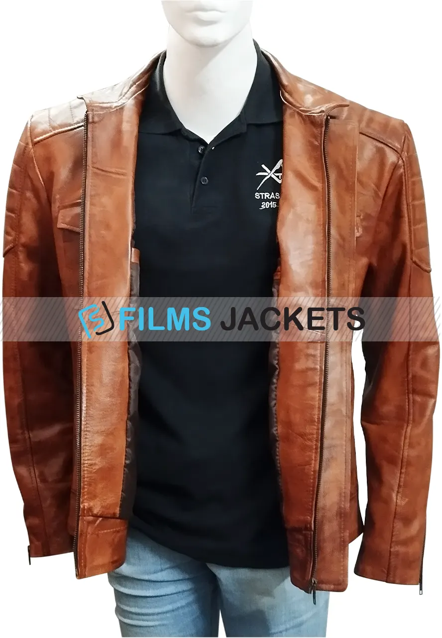 Frank Grillo Boss Level Brown Leather Jacket boss level leather jacket