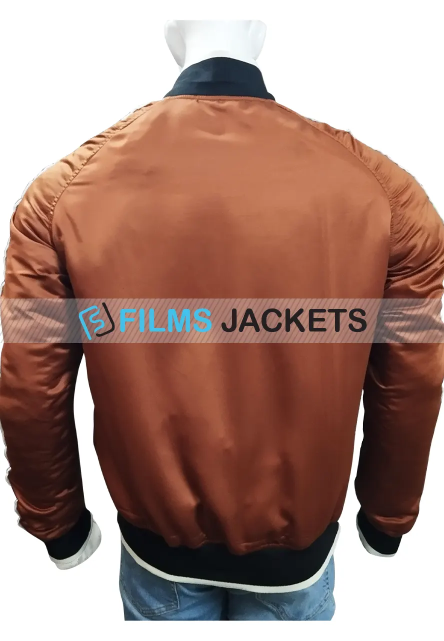 Donovan W Carter Ballers Bomber Jacket donovan w carter ballers brown varsity jacket