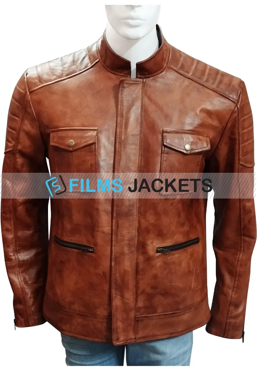 Frank Grillo Boss Level Brown Leather Jacket frank grillo jacket