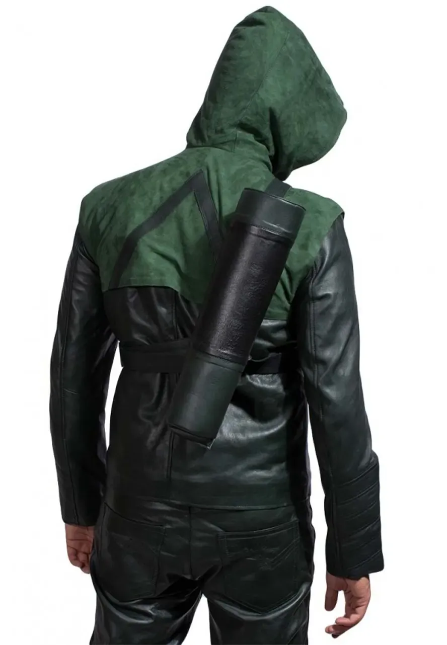 Stephen Amell Green Arrow Leather Jacket green arrow hoodie jacket