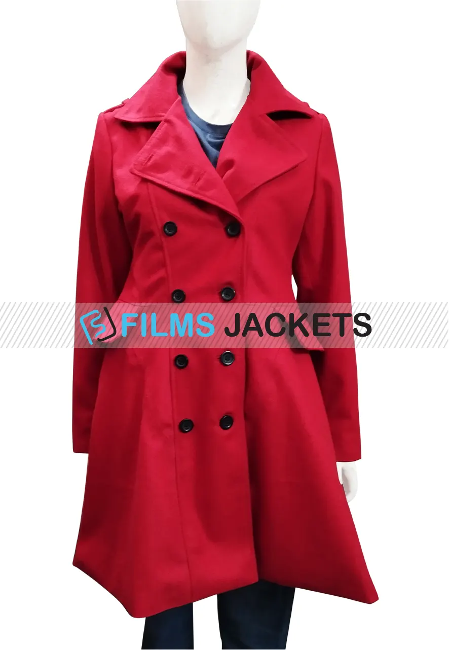 Christmas At Pemberley Manor Jessica Lowndes Wool Coat jessica lowndes coat