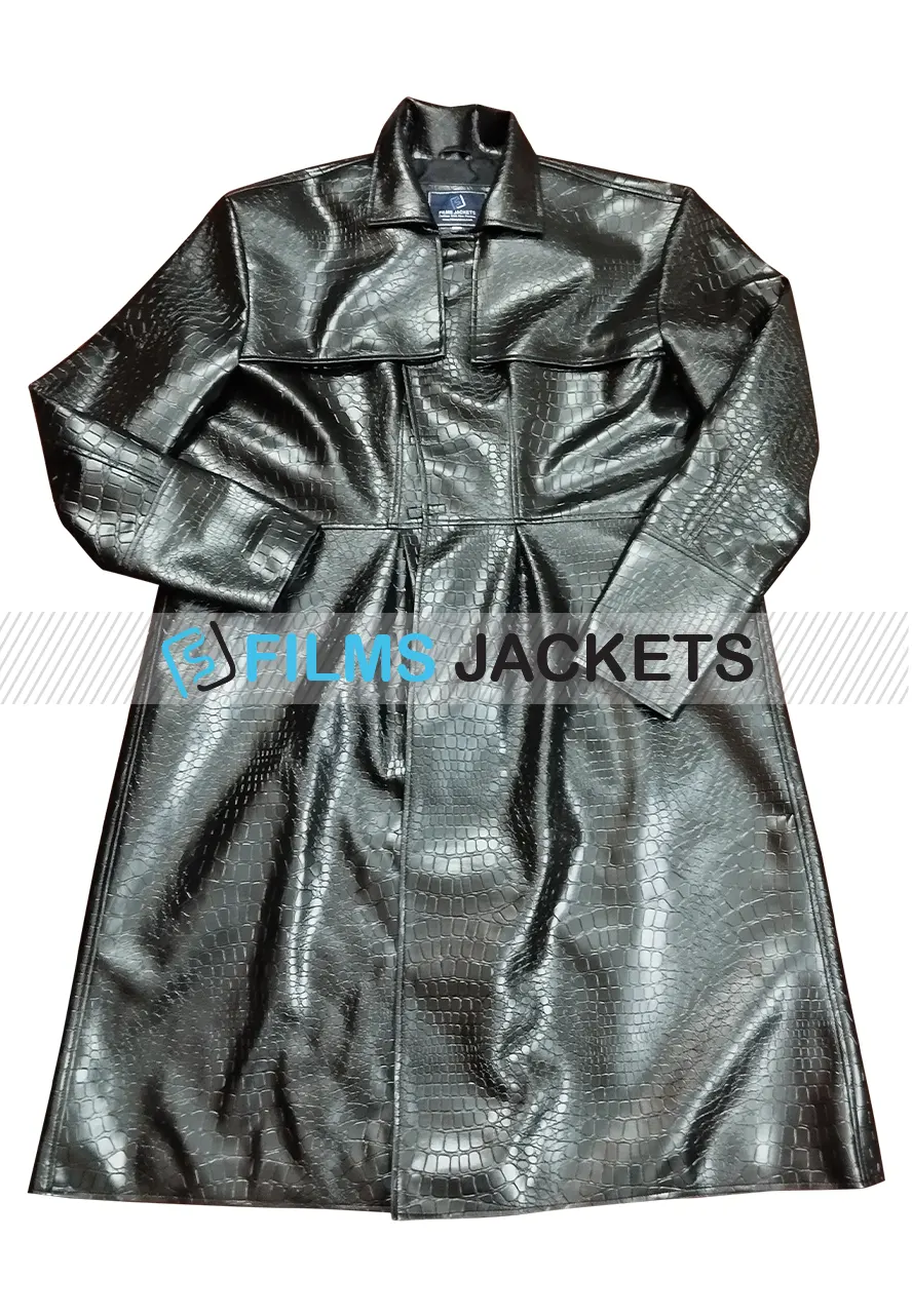 The Matrix Laurence Fishburne Black Leather Coat morpheus matrix coat