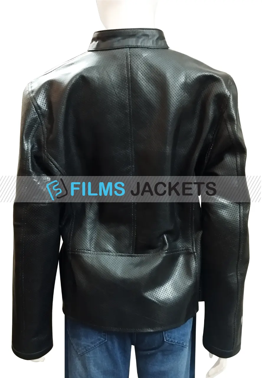 NOS4A2 Ashleigh Cummings Striped Motorcycle Jacket vic mcqueen black leather jacket