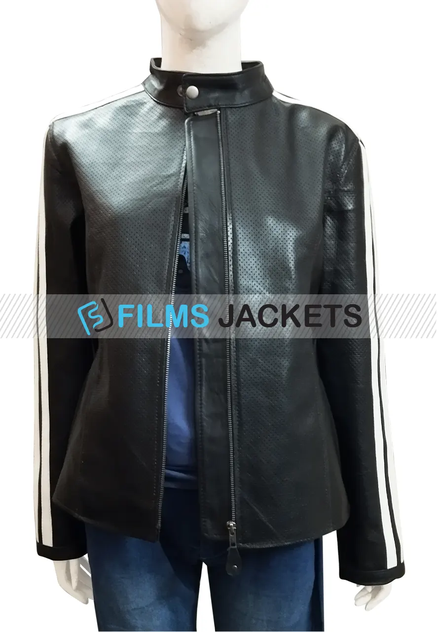 NOS4A2 Ashleigh Cummings Striped Motorcycle Jacket vic mcqueen nos4a2 jacket
