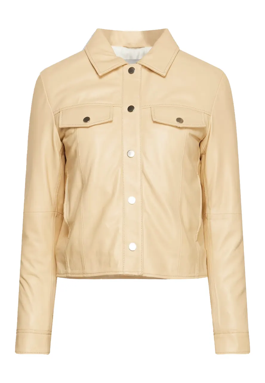 Women’s Frankie Beige Leather Jacket beige leather jacket