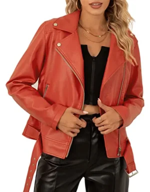 belted leather jacket