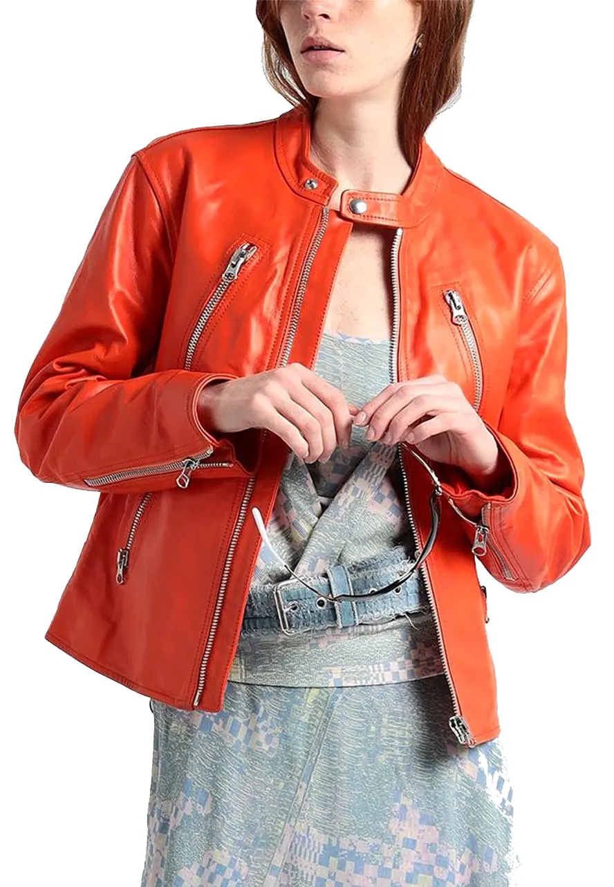 Women’s Maison Margiela Orange Biker Jacket biker jacket orange
