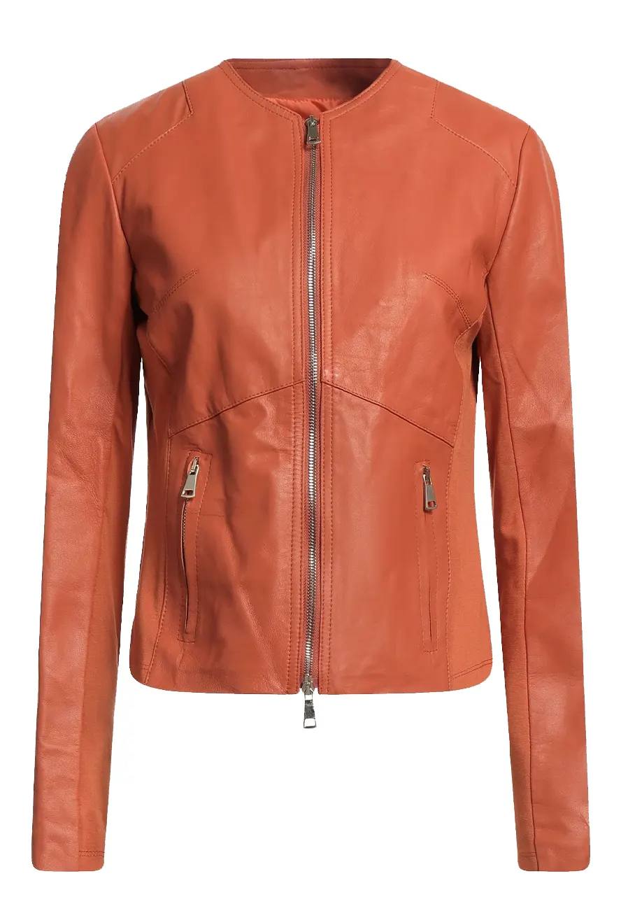 Women’s Biker Orange Leather Jacket biker orange leather jacket