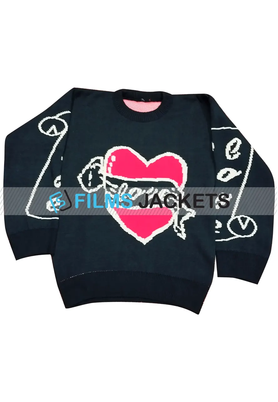 Bad Sisters S02 Eve Hewson Love Black Heart Sweater black heart cardigan