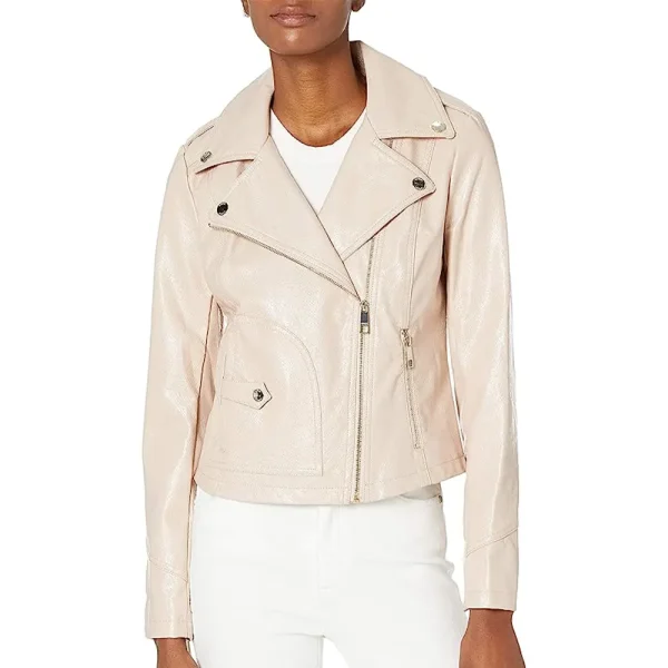 blush pink leather jacket